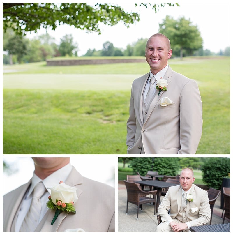 Groom in Pink and Tan Tux