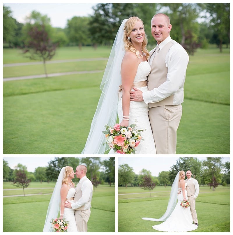 Country club bride and groom photos