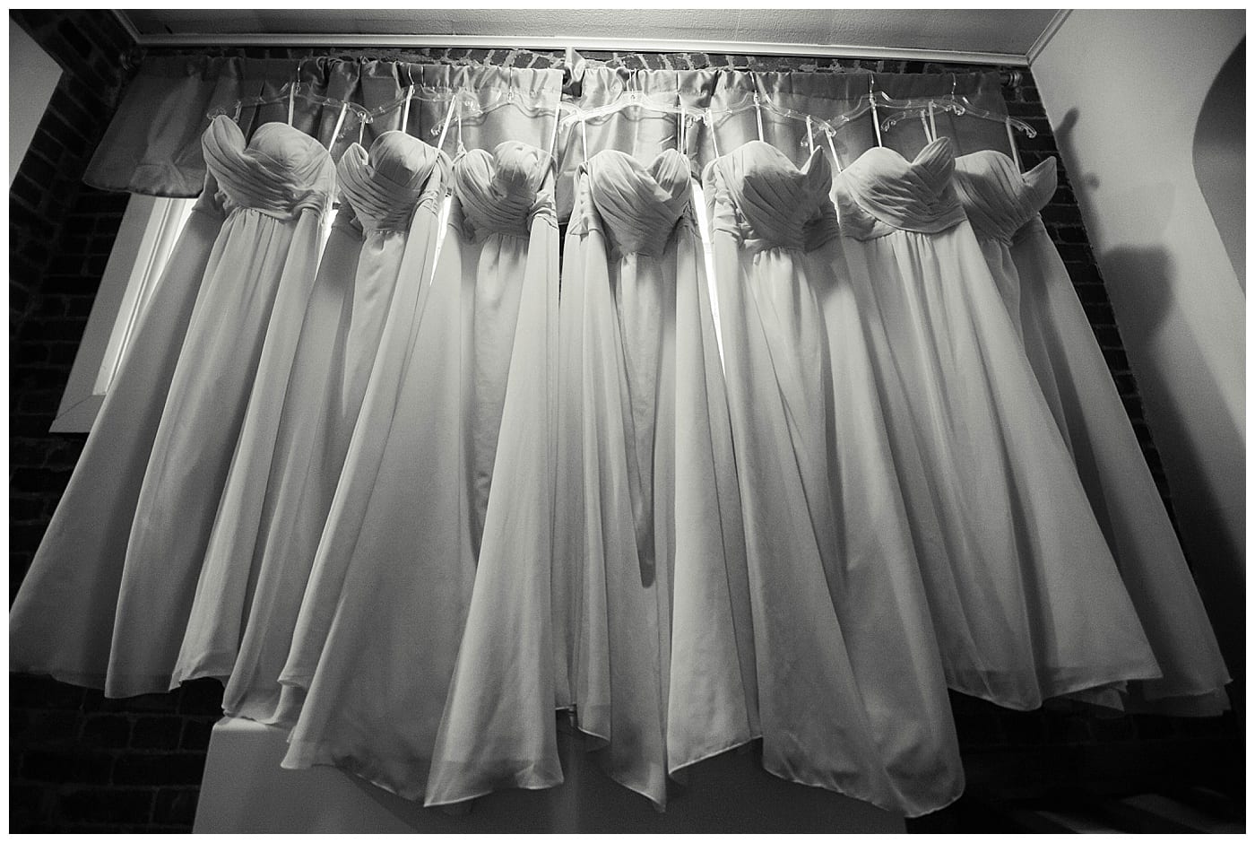 bridesmaids dress hanging
