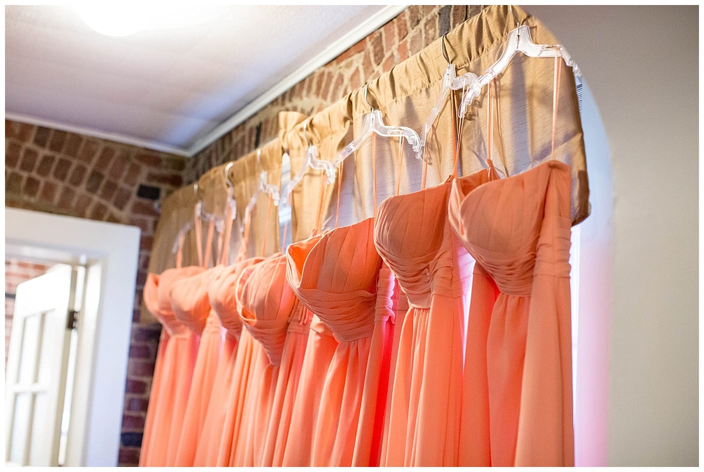 peach bridesmaids dress