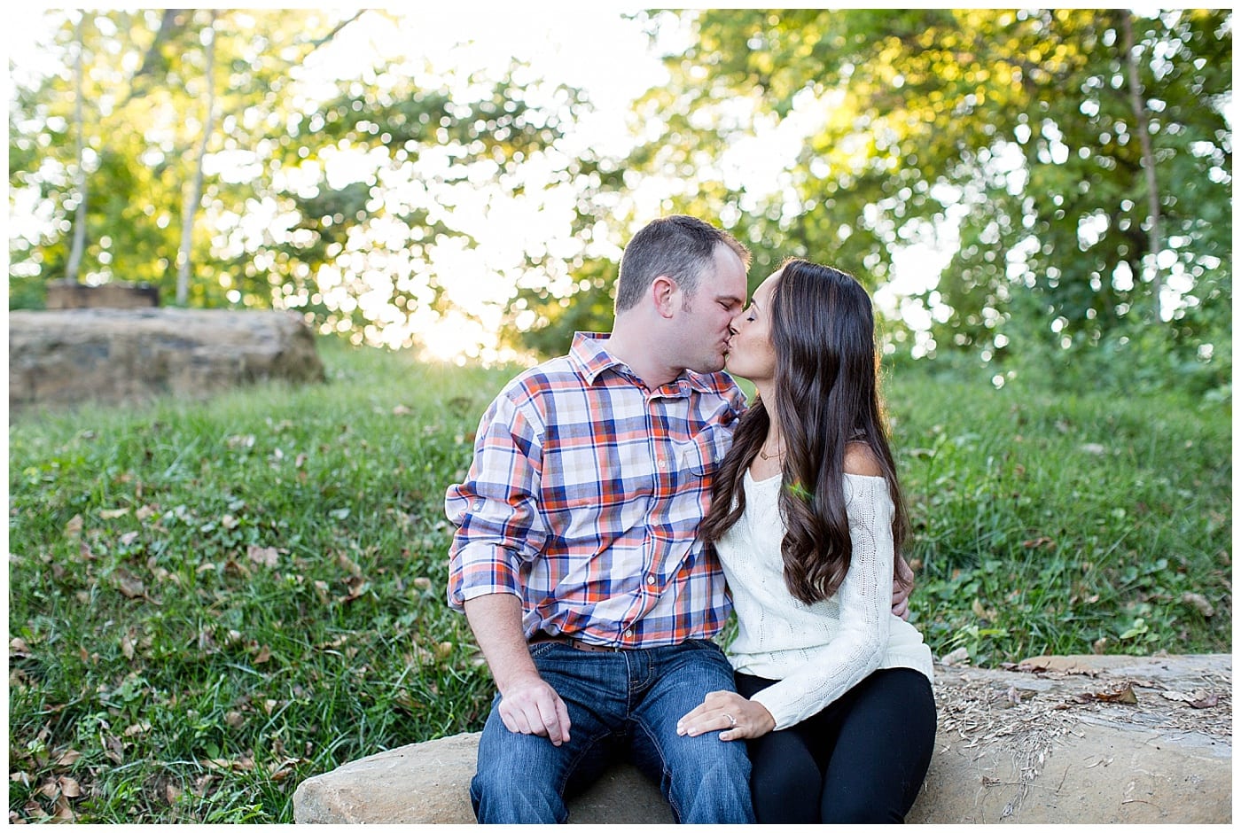 country plaid engagement pics