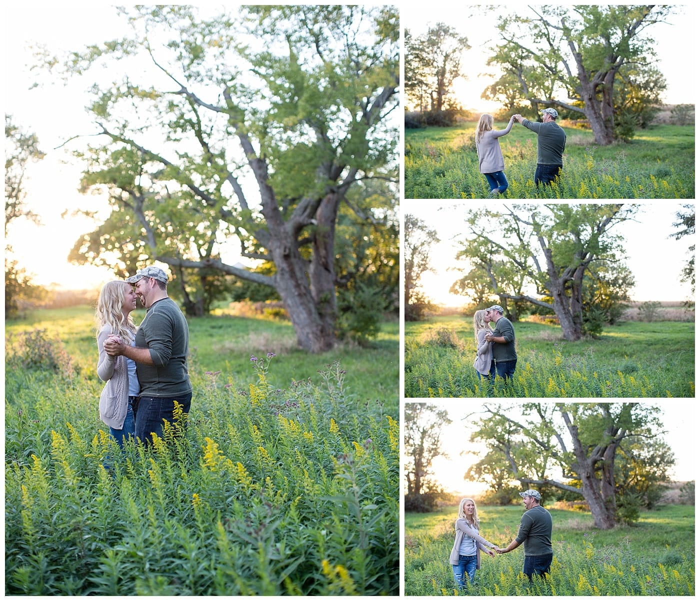country sunset engagement