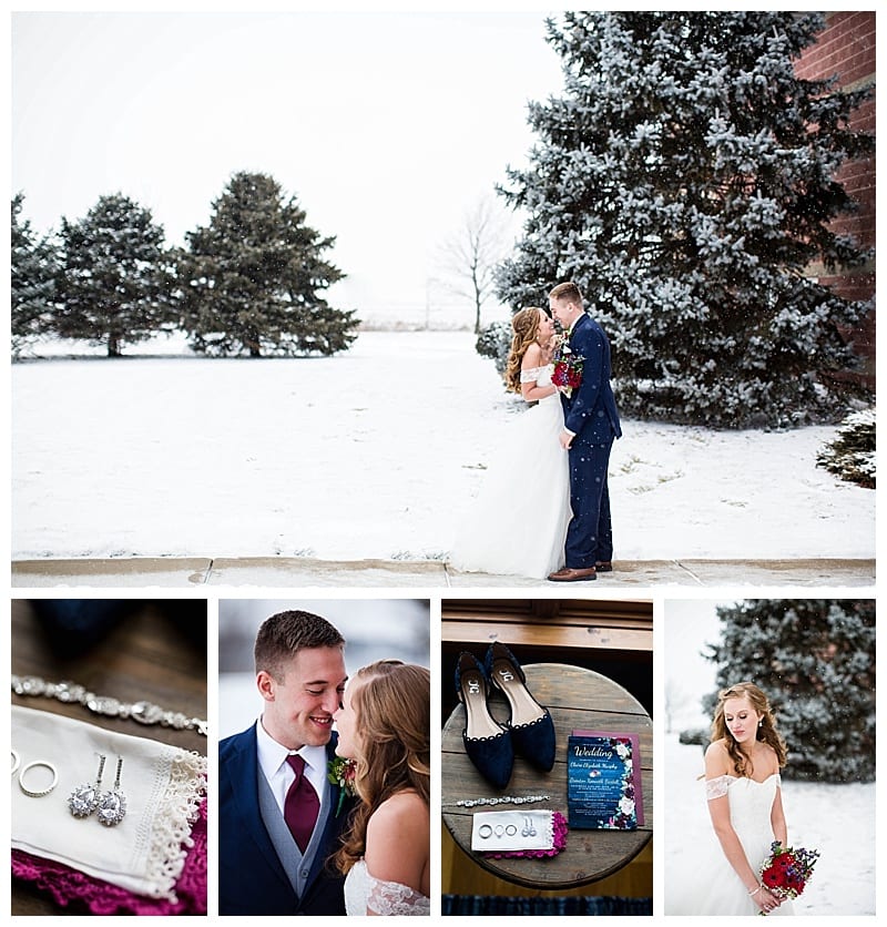 Snowy Winter Wedding Brenton & Claire Champaign IL Ebby L Photography Photos