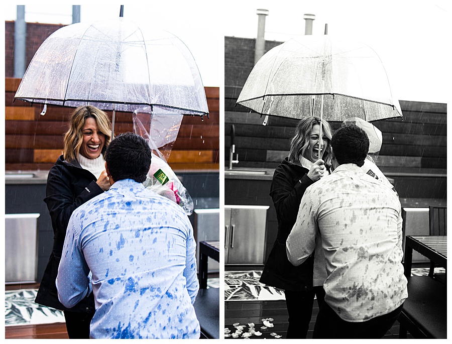 River North Rooftop Proposal in the Rain Ebby L Photography Photos