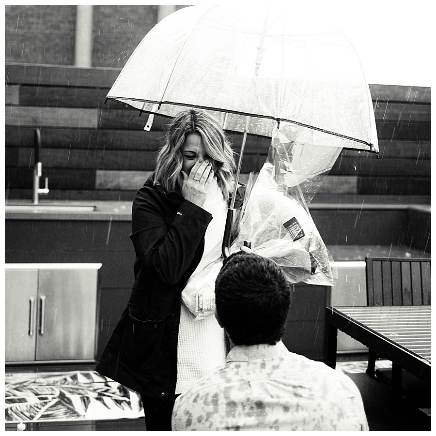 River North Rooftop Proposal in the Rain Ebby L Photography Photos